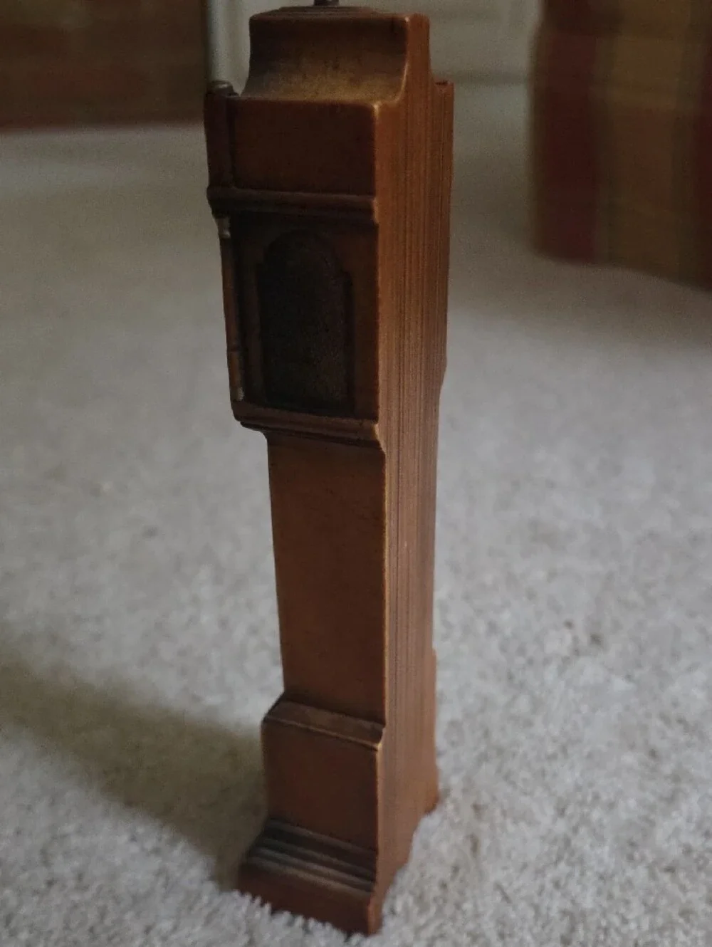 Antique-Style Brown Wooden Grandfather Clock Table Decor
